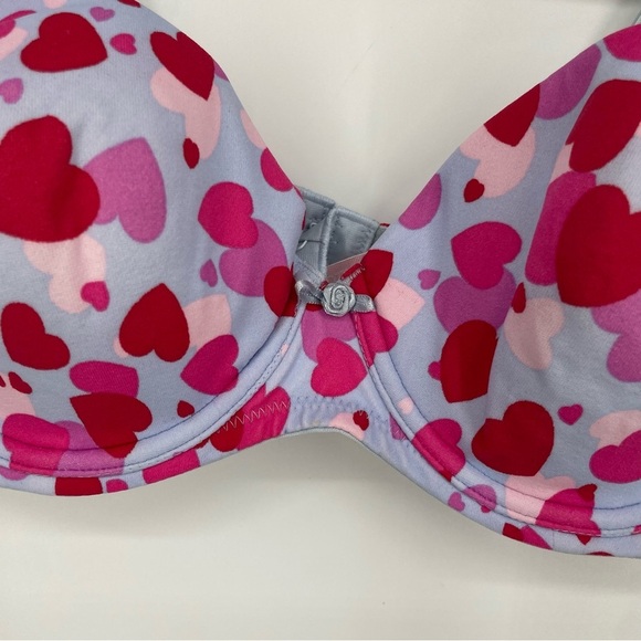 NWT Vintage y2K Victoria’s Secret heart bra blue red pink Sz 36B - Picture 2 of 7